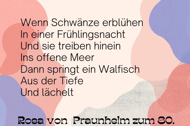 Gedicht 1 Rosa v. Praunheim
