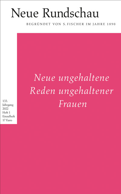 Cover Neue ungehaltene Reden Neue Rundschau
