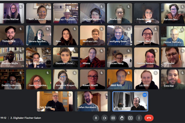 Digitaler Fischer Salon Videokonferenz